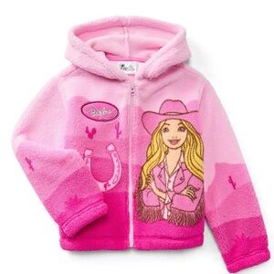 Barbie Pink Fleece Jacket with Cowgirl Design